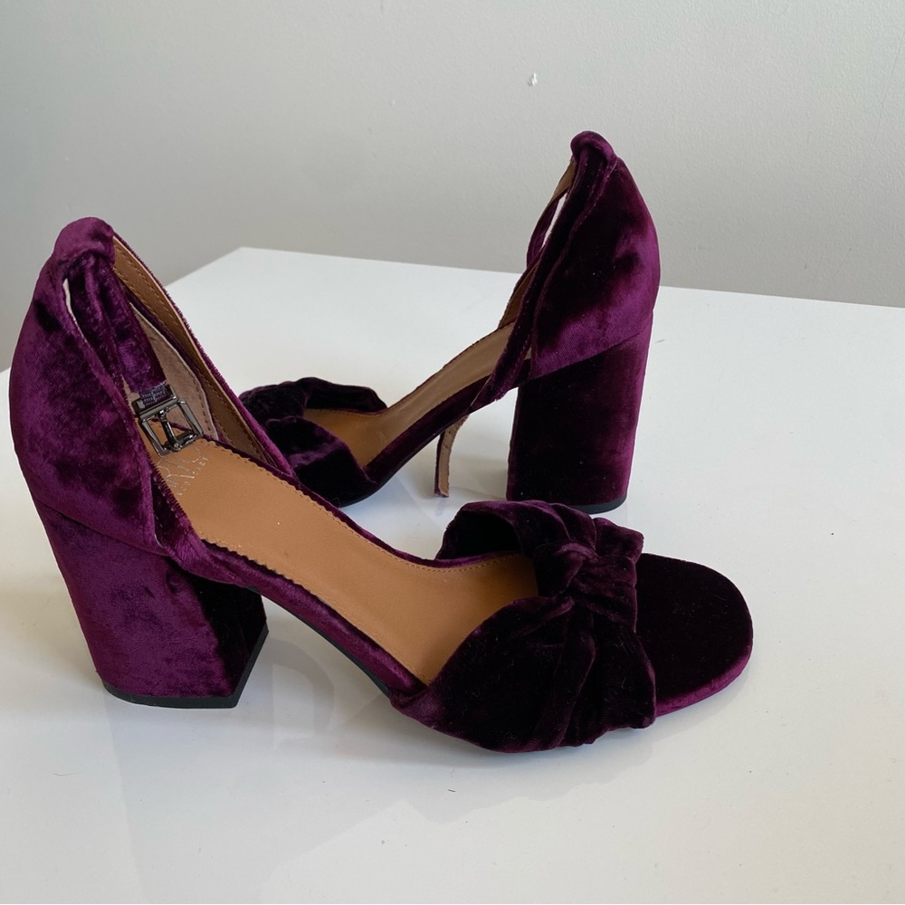 Franco Sarto velvet heeled sandals